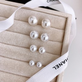 Silver 925 Classic Pearl Earrings 6mm 8mm 10mm 12mm Hanbok Mixed Self Wedding 8mm / 실버925 클래식 진주 귀걸이 6mm 8mm 10mm 12mm 한복 혼주 셀프웨딩 8mm