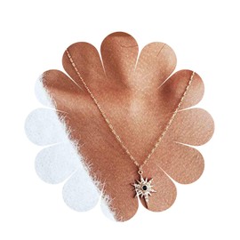 Allereya Boho Crystal Starburst Pendant Necklace Black Gemstone Choker Necklace Rhinestone North Star Necklace Minimalist Celestial Starburst Necklace Jewelry for Women and Girls