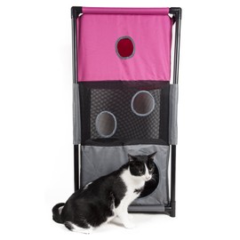 Pet Life Kitty-Square Obstacle Soft Folding Sturdy Play-Active Travel Collapsible Travel Pet Cat House Furniture