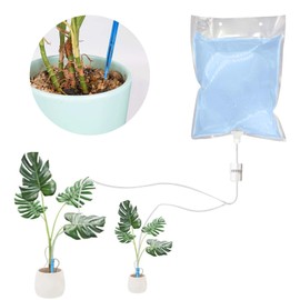 PAVIKE Plant Drip Irrigation Bag with Water Bag, Automatic Irrigation Equipment, Plant Dropping Bag, Automatic Irrigation System, Plant Water Supply, Potted Watering Automatic Irrigation Kit for Home Watering, 2L Adjustable Flow Rate, 2 Water Supply Heads