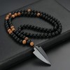 Joddfly Arrowhead Pendant for Men, Beaded Necklace,26.7Inche
