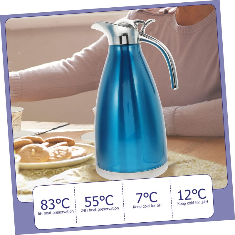 COLLBATH Insulated Water Bottle 2.0l Capacity Stainless Steel Vacuum Pot