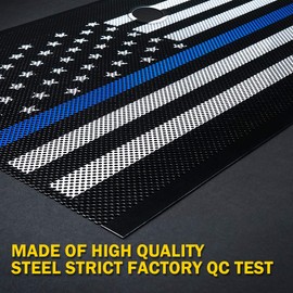 Xprite Aluminum Alloy Grill Mesh Insert Law Enforcement Blue Stripe with Hood Lock Hole Compatible with 2007-2018 Jeep Wrangler JK JKU Stock Grill