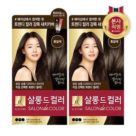 Elastine Salonde Color Hair Dye Dark Brown 100G x 2 / 엘라스틴 살롱드컬러 염색약 흑갈색 100G x 2개
