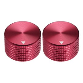 uxcell® Stereo Knob, 25 * 6 * 15.5 mm Aluminium Alloy, Volume Control Knobs, Red 2pcs