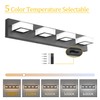 Ralbay 5 Color Temperature 4 Lights Black Vanity Lights Dimmable