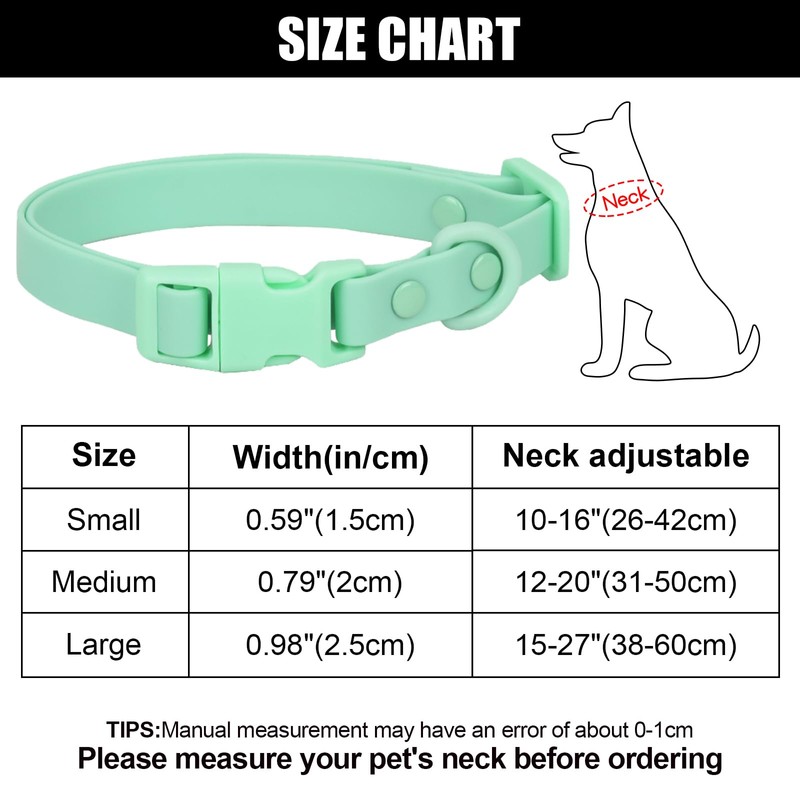 Waterproof Dog Collar Soft Rubber Dog Collar with Safety Buckle