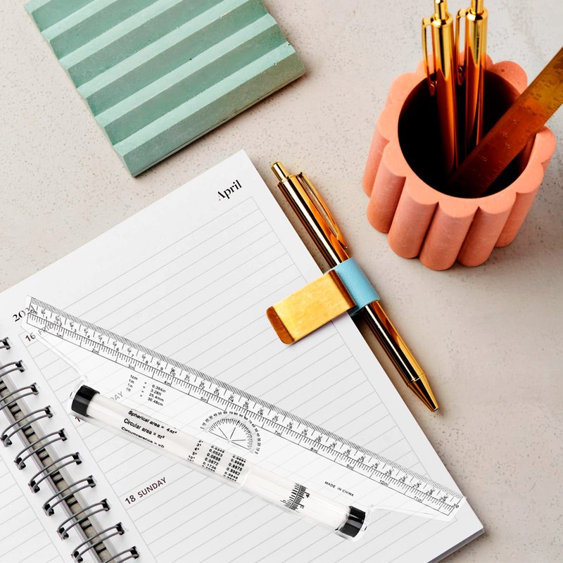 Plastic Measuring Rolling Ruler, 12 Inch Drawing Roller Ruler Parallel