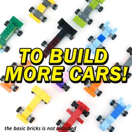 MALEKO Car Wheels and Axles Sets, 120 Pieces Tires Bulk MOC Building Bricks Accessories Car Parts, Compatible with Major Classic Blocks