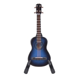 QANYEGN atur Model Guitar Wooden Guitar Musical Instrument Model with Box, Acoustic Guitar Ornaments, Home Decoration for Desktop Bookshelf and Desk, Blue