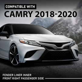 G-PLUS Front Right Side Fender Inner Liner Compatible with Toyota Camry 2018-2020 Black 5387506280