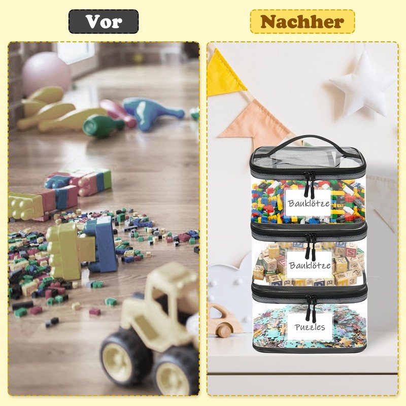 YHANEC 6 Pack Toy Storage Bags, Storage Bags with Zipper,