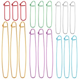 18 PCS Knitting Stitches Holder Set Assorted Colors Aluminium Cable Needles Needles Practical Knitting Crochet Tools for Blankets Scarves Other Knitting Project Crochet Projects