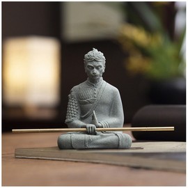 livelyfish Asian Fish Tank Buddha Statue Ornament Sandstone Buddha Statues 4.8‘’ Sun Wukong Collectible Figurines for Zen Garden Aquarium Underwater Landscaping Decor, B