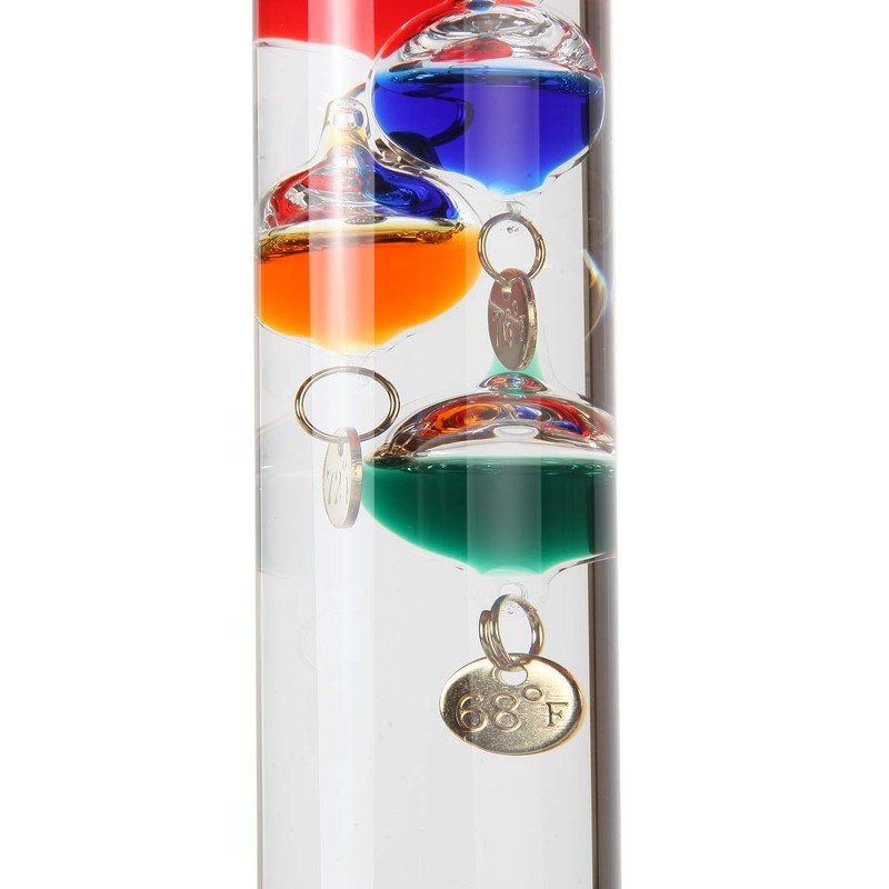Lily's Home Analog Weather Station, with Galileo Thermometer, Glass Barometer,