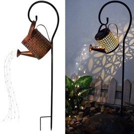 Christmas Birthday Gifts for Mom Grandma Women,Solar Lanterns Outdoor Waterproof,Metal Watering Can Garden Decor,Hanging Solar Path Lights Yard Art,Outside Gardening Patio Decorations,with Hook,Large