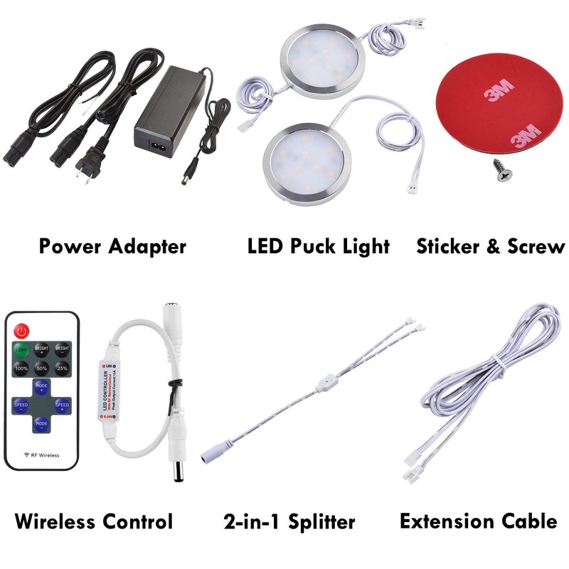 Lvyinyin Under Cabinet Lighting Kit, Dimmable Wireless RF Remote Control,