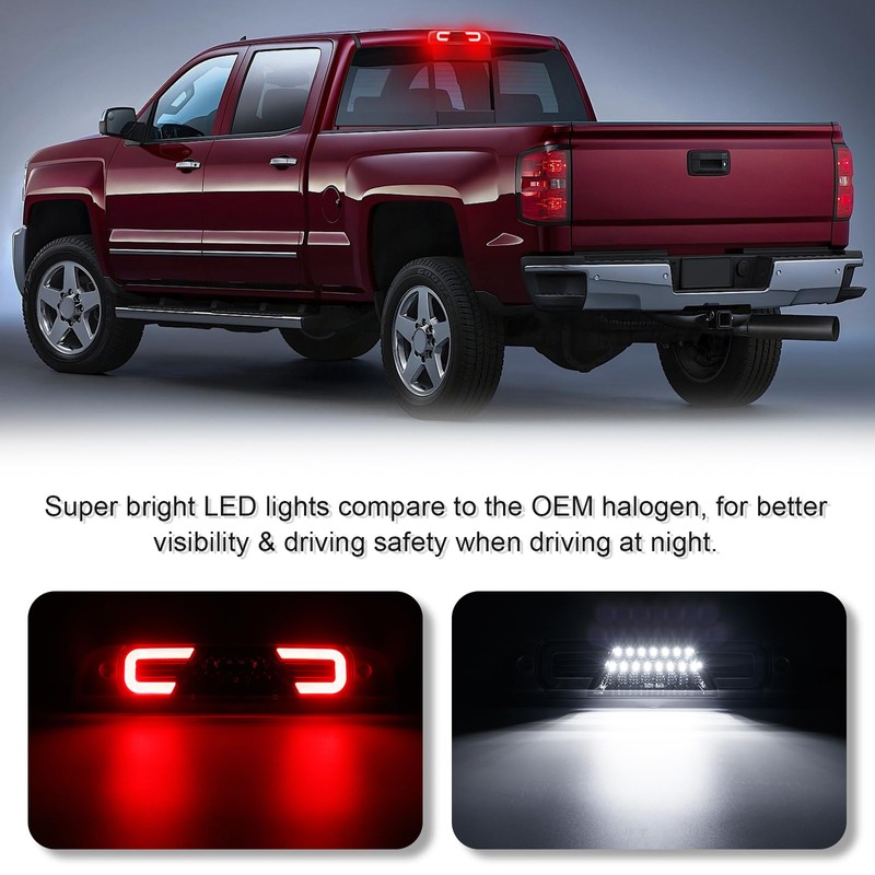 SHINEFIT LED High Mount 3rd Brake Light Replacement for 2014