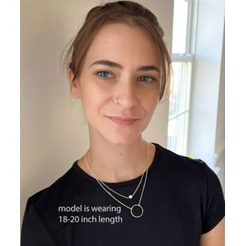 Austin Down to Earth, Open Circle Necklace for Women, O Ring Necklace, Infinity or Karma Necklace, Trending Necklaces, Stackable Hammered Circle Pendant, Layered Layering (Gold, 15-17 inches)