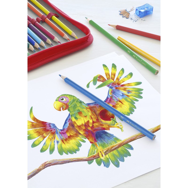 FABER-CASTELL 201597 - Buntstifte Set Colour Grip dreikant, 24-teilig, inkl.