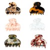 Black Diamond Hair Claw Clips, Medium size Banana Clips 6PCS French Design Animal Print Barrettes For Women And Girls. Non Slip Strong Hold Hair Accessories For Thick And Curly Hair. A stylish collection of fashion hair accessories in celluloid prints an