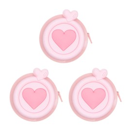 HARFINGTON 3pcs Soft Tape Measure 60-Inch 1.5 Meter Retractable Mini Cartoon Measuring Tape Cute Tape Ruler for Sewing Craft Cloth Body Measurements, Pink Heart