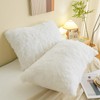 HAIHUA Faux Fur White Pillow Cases, Fluffy Soft Fuzzy Decorative
