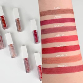 Seraphine Botanicals Long Lasting Vegan Lip Stain with Cherimoya & Fig Extracts - Lustrous Liquid Lipstick Intense Color Pigment High Impact Makeup Lip Cream Color Stick Balm for Women (Rooibos)