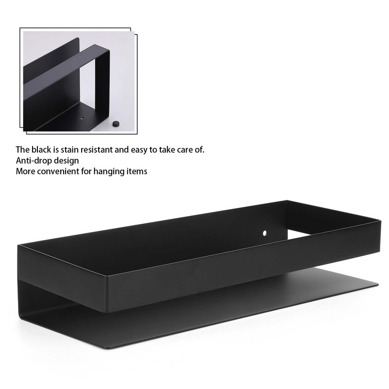 30cm Matt Black Shelf Stainless Steel Bathroom Shelf Kitchen Storage