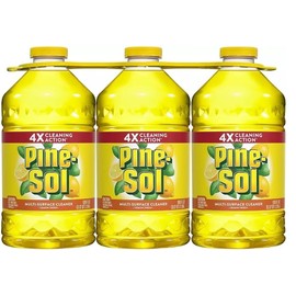 Generic PineSol All Purpose Multi-Surface Cleaner, Original Lemon Fresh Scent, 4X Cleaning Action, 100 Fl Ounces Each (Pack of 3), Yellow