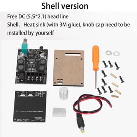 QANYEGN Audio Amplifier Board, Dual Channels Amp Board with Volume Control, 50W ZK 502C HiFi Power Amplifier Board for Speakers