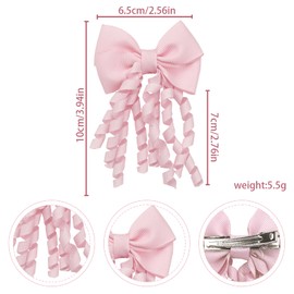 AYNKH Hair Bow, Spiral Snakes, Double Bow with Spiral Bangs, French Bow Flutter Hair Clip, School Hair Accessories for Girls and Women, Suitable for School, Prom