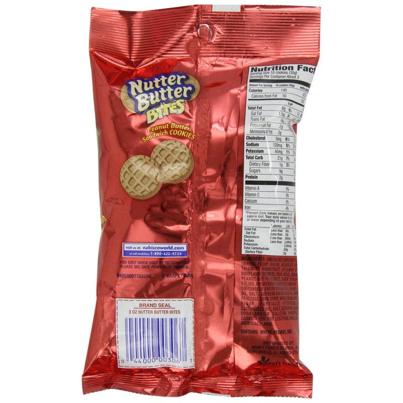 Nabisco Nutter Butter Bites, 3-Ounces (Pack Of 12)
