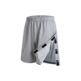 LUSKOPA Unisex Tear Away Shorts Breakaway Athletic Shorts for Men & Women Post Hip Knee Surgery Recovery Shorts with Pockets (Grey XX-Large)