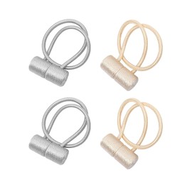 CWPFVQA Pack of 4 Magnetic Curtain Ties, Cylindrical Magnetic Curtain Buckles, Curtain Ties, Punch-Free Curtain Ties, Curtain Tie Holder, Curtain Accessories