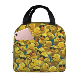Rubber Duck Painting01 Lunch Bag for Women & Men Adult Insulated Lunch Box, Small Leakproof Cooler Food Lunch Containers Reusable High Capacity Lunch Tote Bags for Work, Travel, Outdoor