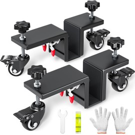 VallisCo Door Installation Dolly - 2 Pcs Door Installation Tool Kit with Spirit Level, Heavy Duty Door Board Dolly for 1-3/8" to 2-1/4" Door Installation Tools for Pre Hung Door Lifter Up to 1000 Lbs