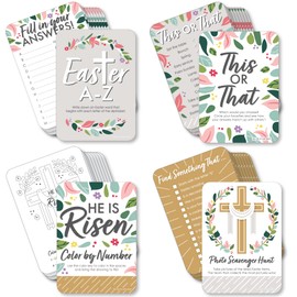Big Dot of Happiness Religious Easter - 4 Christian Holiday Party Games - 10 Cards Each - Gamerific Bundle
