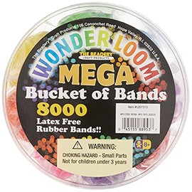 The Beadery - WonderLoom Bucket of Bands, Neon Colors - 8000 Pieces - 7313