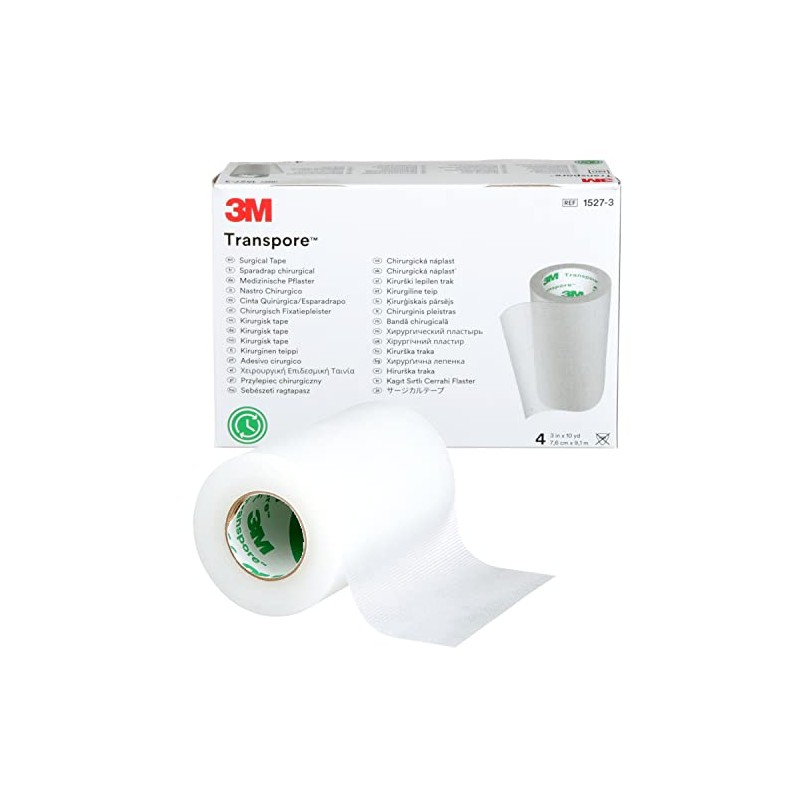 Transpore Medical Tape, Clear Plastic - 3 in. x 10