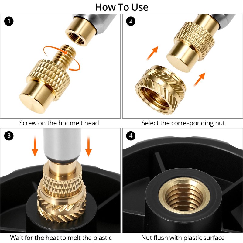 QWORK Threaded Inserts Soldering Tips Set - 130 Pieces Thread