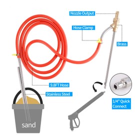 Rdutuok Pressure Washer Sandblasting Kit,Sand blaster for pressure washer with Replacement Nozzle Tips,Protect Glasses,1/4 Inch Quick Disconnect 5000 PSI for Abrasive Cleaning