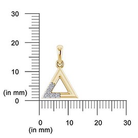 925 Sterling Silver Round Cut Geometric Sign Triangle Pendant Necklace with 18" Chain 0.11 CT Natural Diamond- Color : H-I, Clarity : I1-I2- Choice of Silver Plated (Yellow, White, Rose)