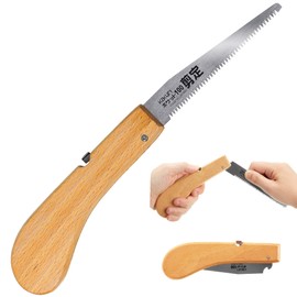 KAKURI Pruning Saw Folding 4" for Garden, Camp, Bushcraft, Japanese Pull Saw Razor Sharp Japanese Steel Blade, Mini Pocket Hand Saw for Tree Branch Cutting, Foldable Wood Handle, Made in JAPAN
