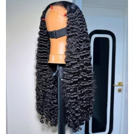 Burmese Indian Curly Human HD Lace Frontal Wig Small Knots Cuticle Aligned 100% Raw Hair HD Lace Closure Gluless Wig Vendorsstyle: 1 wig Burmese curly, color: Natural black, stretched length: 12 inches, Lace Size: HD 4*4 closure wig 180% density