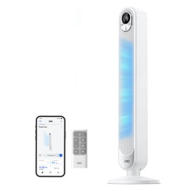 Dreo Smart Tower Fan for Bedroom, Floor Standing Bladeless Oscillating Fan with Remote, 9 Speeds, 4 Modes, 12H Timer, for Indoor Bedroom Home Office, WiFi Voice Control, Cruiser TF518S
