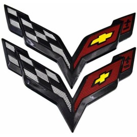 Aftermarket Products 2pcs. 2014-2018 C7 Corvette emblems Front amp Rear Exterior Crossed Flags