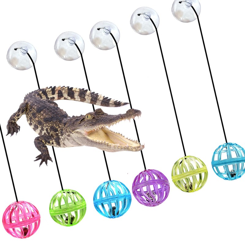 6 Pack Bearded Dragon Toy Bell Balls, Reptile Lizard Toy
