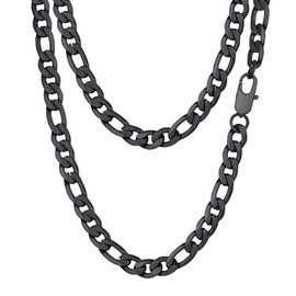 PROSTEEL Figaro Chain Black Necklace Men Goth Punk Jewelry Stainless Steel Chains Necklaces 20"