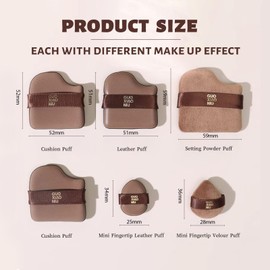 GUOXIAONIU 24Pcs Powder Puff Set with 4 Travel Cases, Velour/Leather/Air Cushion Makeup Puff, Reusable & Washable, Ideal For Foundation, powder cream, Setting, concealer, Wet Dry Makeup tools (4Box)